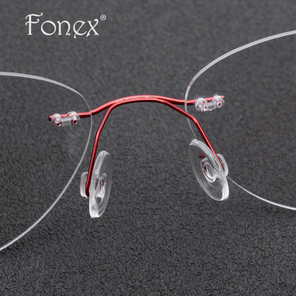 FONEX Rimless Reading Glasses Frame Titanium Women Ultralight Cat Eye Presbyopic Hyperopia Reader Frameless +1.0 +1.5 +2.0 +2.5