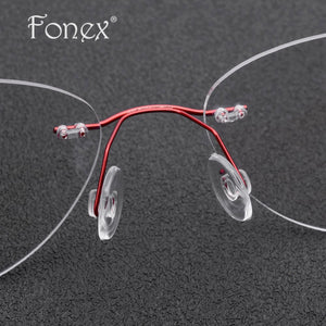 FONEX Rimless Reading Glasses Frame Titanium Women Ultralight Cat Eye Presbyopic Hyperopia Reader Frameless +1.0 +1.5 +2.0 +2.5