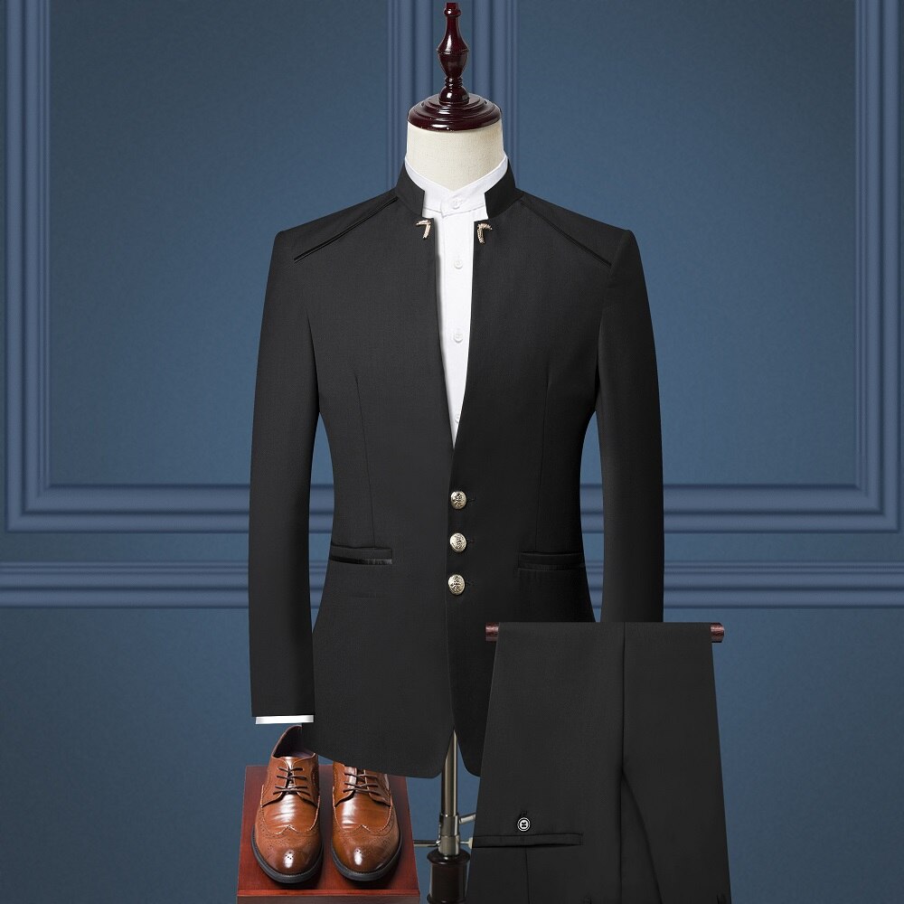 Black Formal Suit Men Blazer Jackets and Pants Fashion Business Mens Suits Size 4XL Wedding Suits for Man 2019