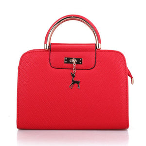 Fashion Handbag 2020 New Women Leather Bag Large Capacity Shoulder Bags Casual Tote Simple Top-handle Hand Bags Deer Decor