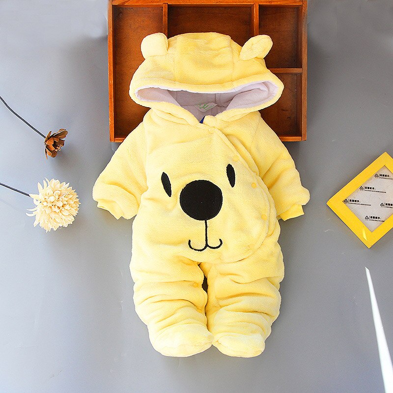 New Born Baby Footies 2018 Winter Warm Clothing 3 9 6 12 Month Baby Kids Boys Girls Cotton Newborn Toddler Infant Footies