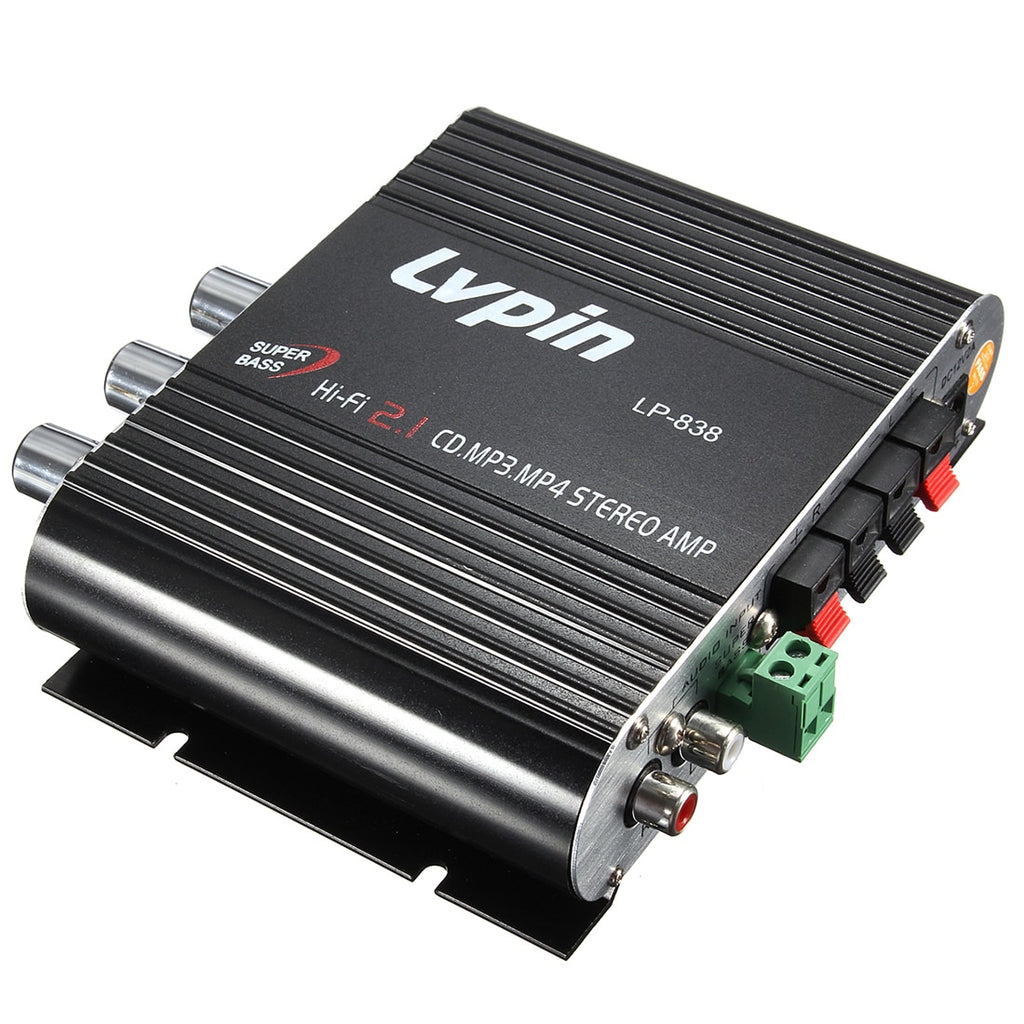 Mini Hi-Fi Amplificateur Stéréo SCE POUR LVPIN 12V 200W MP3 Autoradio amplificateur de puissance Audio 2.1CH Maison Super Basse
