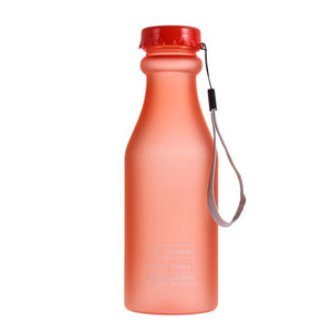 High Quality Frosted Water Bottles Portable Leak-proof Bike Sports Unbreakable 550ml Plastic Bottle Kettle For Travel Outdoor