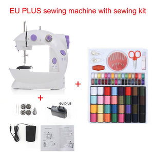 INNE Sewing Machine Mini Portable Household Night Light Foot Pedal Straight Line Hand Table Two Thread Kit Electric