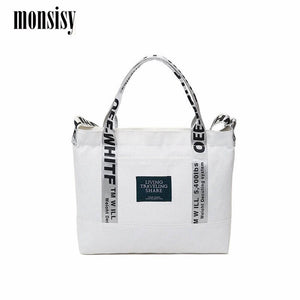 Monsisy Canvas Bag For Women 2020 Girl Handbag Tote Shoulder Bag Pocket Casual Girl Travel Shopping Messenger Bag bolsa feminina