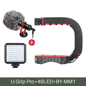 Ulanzi u-grip Pro Triple montage sur chaussure stabilisateur vidéo poignée vidéo poignée caméra téléphone Kit de montage vidéo pour Nikon Canon iPhone X 8 7