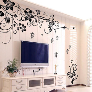 Décalcomettes murales d'art tendance | Autocollants muraux/Stickers muraux en fleurs romantiques de mode pour décoration de maison, papier peint 3D, livraison gratuite, diy bricolage