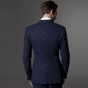 Men Suit Men Tuxedo Custom Made Wedding Suits For Men 2019 Tailored Light Navy Blue Mens Suits With Pants Costume Homme Mariage