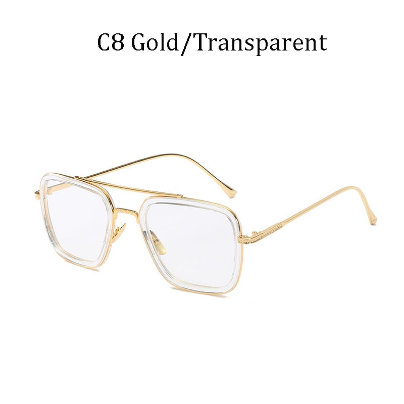 NEW luxury Avengers Tony Stark Style for women Sunglasses Men Square Brand Design Sun Glasses Oculos Retro male iron Man