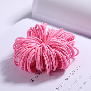 100PCS/Set Girls Candy Colors Nylon Elastic Hair Bands Children Rubber Band Headband Scrunchie Fashion Hair Accessories