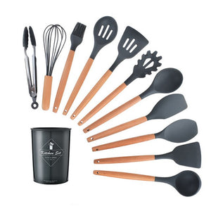 Silicone Kitchenware Cooking Utensils Set Heat Resistant Kitchen Non-Stick Cooking Utensils Baking Tools With Storage Box Tools