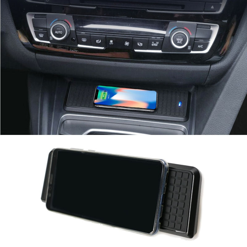 For BMW 3 Series F30 F31 F82 F32 F34 F36 car QI wireless charger fast charging module cup holder panel accessories for iPhone