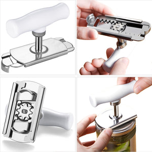 Adjustable Multi-function Bottle Cap Opener Stainless Steel Lids Off Jar Opener Labor-saving Screw Can Opener for Kitchen Gadget
