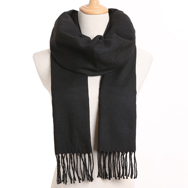 [VIANOSI] 2020 Plaid Winter Scarf Women Warm Foulard Solid Scarves Fashion Casual Scarfs Cashmere Bufandas Hombre