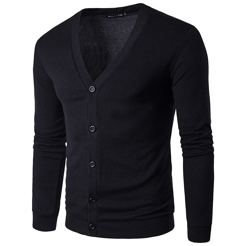 Fashion men Sweater jacket Autumn winter thin Casual knit coat mens Solid color slim Cardigan New Male Single-breasted outerwear