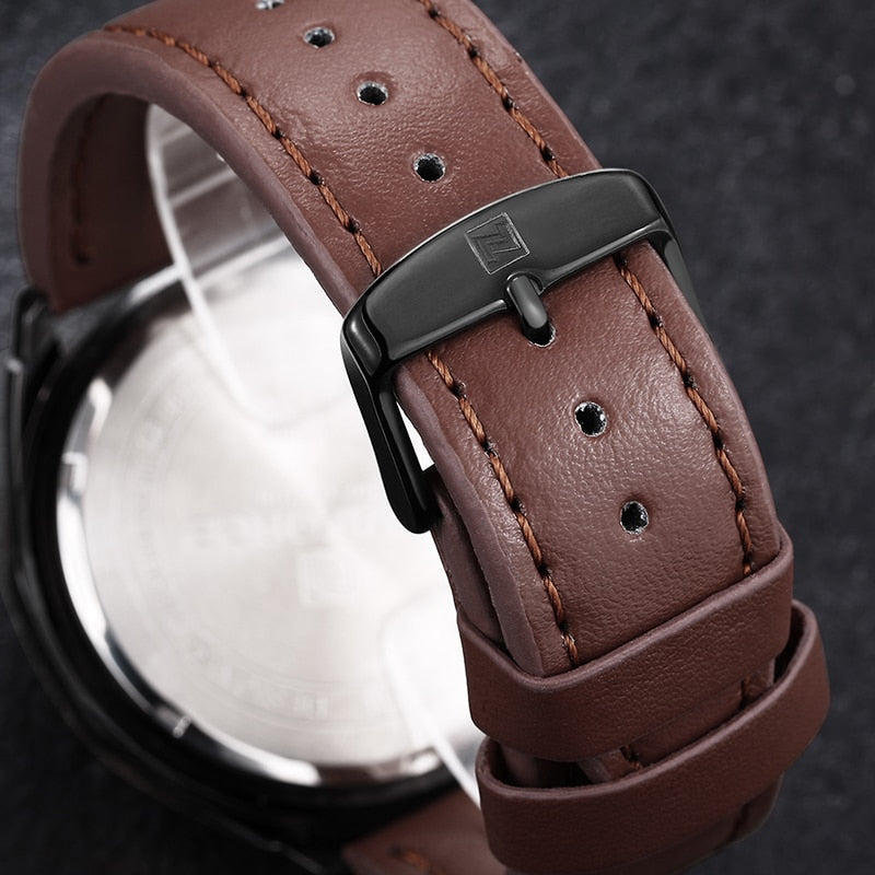 NAVIFORCE Mens Watches Top Luxury Brand Fashion Sport Watches Men Waterproof Quartz Clock Male Army Military Leather Wrist Watch