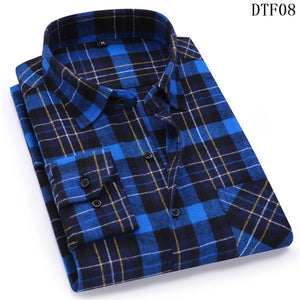 Men Flannel Plaid Shirt 100% Cotton 2020 Spring Autumn Casual Long Sleeve Shirt Soft Comfort Slim Fit Styles Brand Man Plus Size