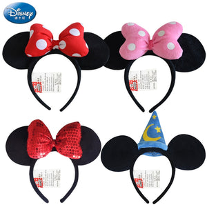 Disney Plush Mickey Mouse Minnie Mickey Disneyland Edition Headdress Hair Bands Princess Head Hoop Girls Toys for children Gift