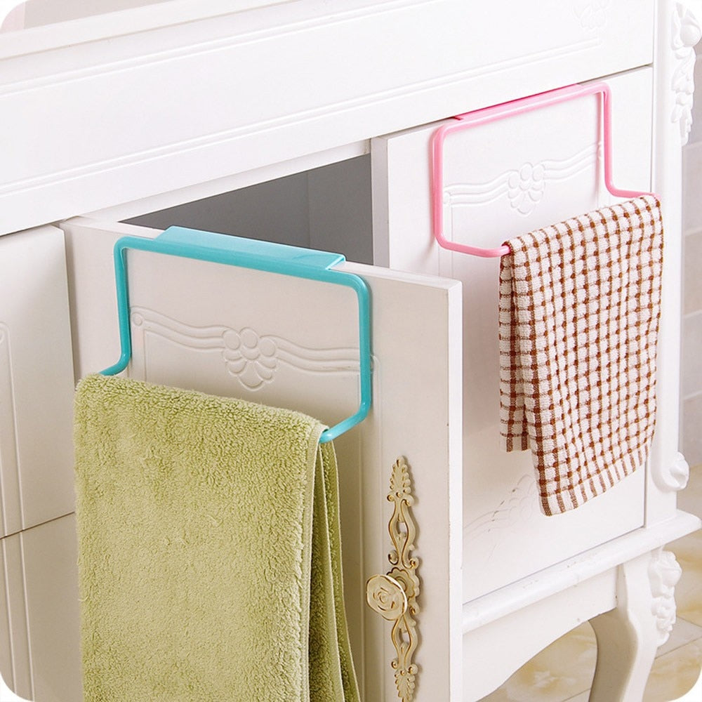 Porte-serviettes support suspendu organisateur salle de bain armoires de cuisine placard cintre serviette porte-éponge support de rangement pour salle de bain