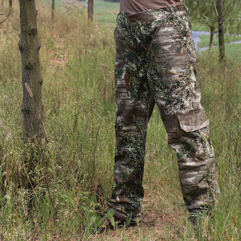 Pantalon de Camouflage bionique extérieur pour hommes coton mince respirant pantalon silencieux tactique militaire chasse Camping pantalon de pêche