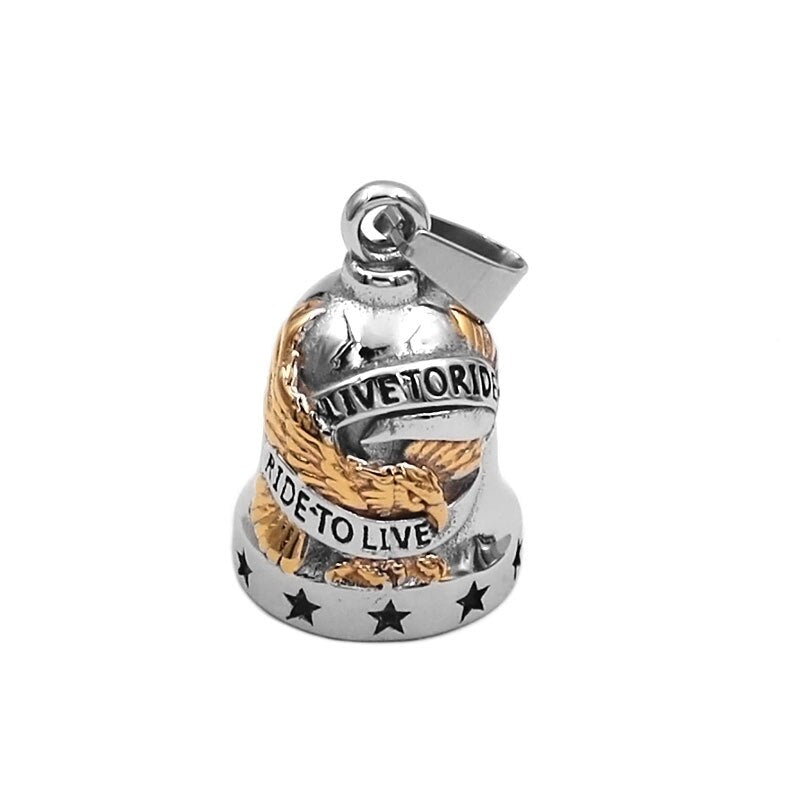 Live To Ride Eagle Biker Bell Pendant Stainless Steel Wings Skull Rose Lady Rider Masonic USA Flag Indians Pendant Gift P0496