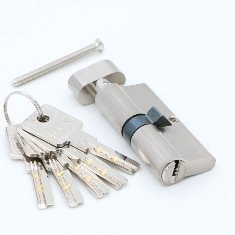 Door cylinder 55 60 65 70 75 80 85 90mm Security  Copper  Lock Cylinder  Interior Bedroom  Living  Handle  Brass Key Locking