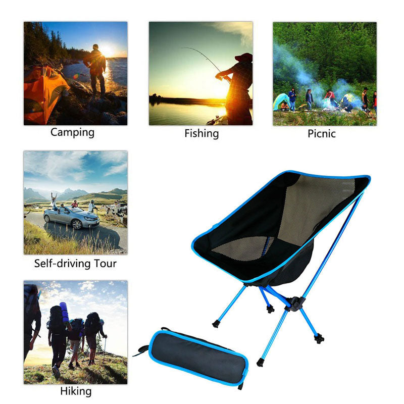 Portable Folding Fishing Chair Camping Chair Seat 600D Oxford Cloth Aluminium Fishing Chair for Outdoor Picnic BBQ Beach Chair