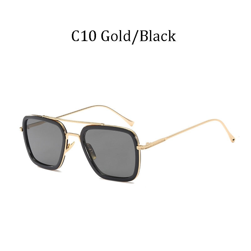 NEW luxury Avengers Tony Stark Style for women Sunglasses Men Square Brand Design Sun Glasses Oculos Retro male iron Man