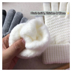 Winter Touch Screen Gloves Women Men Warm Stretch Knit Mittens Imitation Wool Full Finger Guantes Female Crochet Luvas Thicken