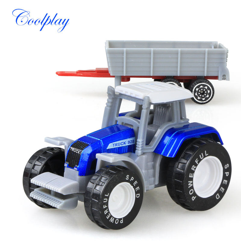 Véhicules agricoles moulés sous pression Mini voiture modèle ingénierie voiture modèle tracteur ingénierie voiture tracteur jouets modèle pour enfants cadeau de noël