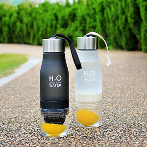 New Xmas Gift 650ml Water Bottle Plastic Fruit Infusion Bottle Infuser Drink Outdoor Sports Juice lemon Portable Kettle