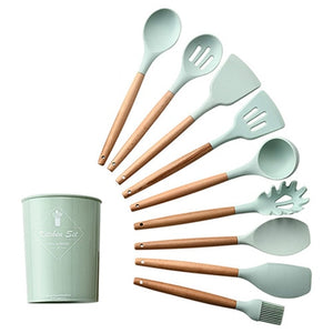 Silicone Kitchenware Cooking Utensils Set Heat Resistant Kitchen Non-Stick Cooking Utensils Baking Tools With Storage Box Tools
