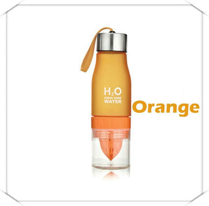 New Xmas Gift 650ml Water Bottle Plastic Fruit Infusion Bottle Infuser Drink Outdoor Sports Juice lemon Portable Kettle