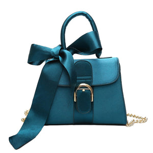 Luxury Bowknot Messenger Bags Women Chains Flap Bag Ladies Fashion Solid Color Shoulder Bags Female Designer Black Handbags