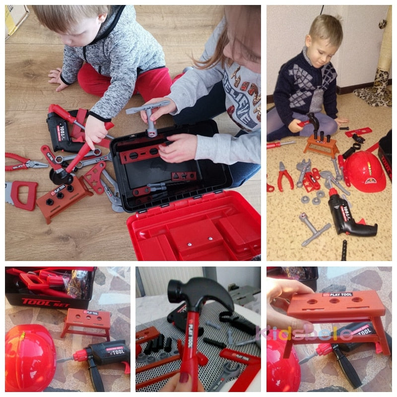 Enfants boîte à outils Kit jouets éducatifs Simulation réparation outils jouets perceuse plastique jeu apprentissage ingénierie Puzzle jouets cadeaux pour garçon