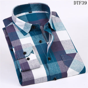 Men Flannel Plaid Shirt 100% Cotton 2020 Spring Autumn Casual Long Sleeve Shirt Soft Comfort Slim Fit Styles Brand Man Plus Size