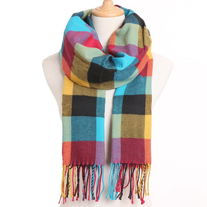 [VIANOSI] 2020 Plaid Winter Scarf Women Warm Foulard Solid Scarves Fashion Casual Scarfs Cashmere Bufandas Hombre
