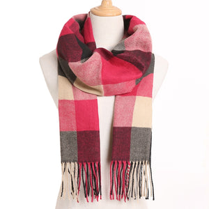 [VIANOSI] 2020 Plaid Winter Scarf Women Warm Foulard Solid Scarves Fashion Casual Scarfs Cashmere Bufandas Hombre