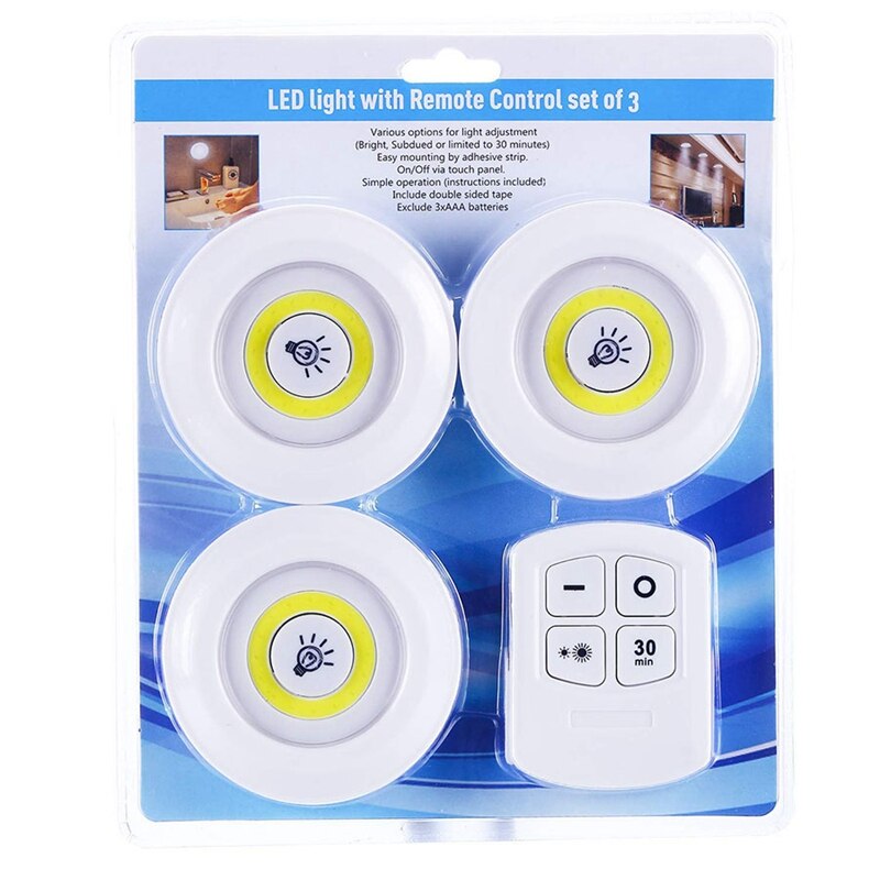 New Dimmable LED Under Cabinet Light with Remote Control Battery Operated LED Closets Lights for Wardrobe Bathroom lighting