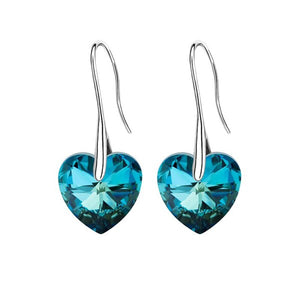 BAFFIN Drop Earrings Hanging Hearts Crystals From Swarovski For Women Party Hot Selling Silver Color Ear Jewelry Friends Gift