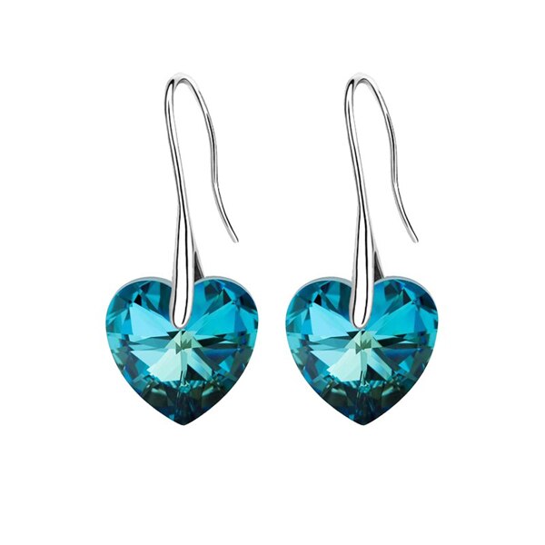 BAFFIN Drop Earrings Hanging Hearts Crystals From Swarovski For Women Party Hot Selling Silver Color Ear Jewelry Friends Gift