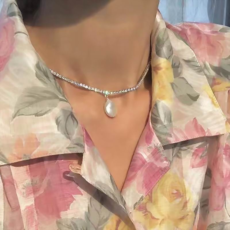 Women Bohemian Crystal Baroque Pearl Necklaces & Pendants Wedding Party Jewelry Handmade