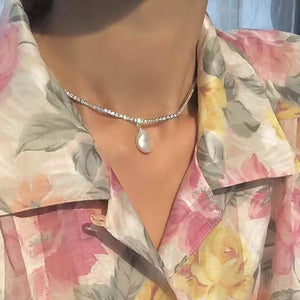 Women Bohemian Crystal Baroque Pearl Necklaces & Pendants Wedding Party Jewelry Handmade