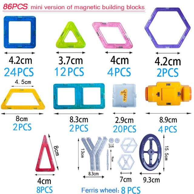 30-180pcs/Set Mini Magnet Building Construction Designer DIY Educational Blocks Games Blocks Magnetic Toys For kids