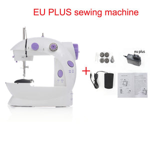 INNE Sewing Machine Mini Portable Household Night Light Foot Pedal Straight Line Hand Table Two Thread Kit Electric