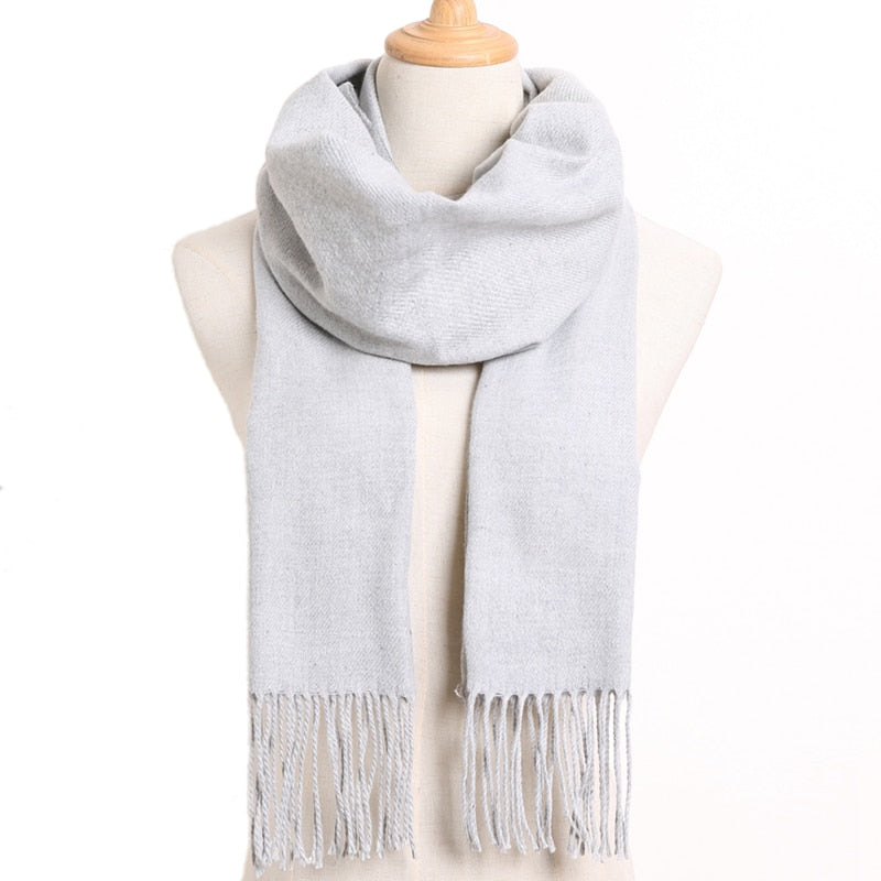 [VIANOSI] 2020 Plaid Winter Scarf Women Warm Foulard Solid Scarves Fashion Casual Scarfs Cashmere Bufandas Hombre