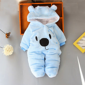 New Born Baby Footies 2018 Winter Warm Clothing 3 9 6 12 Month Baby Kids Boys Girls Cotton Newborn Toddler Infant Footies