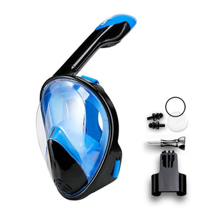 COPOZZ Full Face Scuba Diving Mask Anti Fog Goggles with Camera Mount Underwater Wide View Snorkel Swimming mask for Adult Youth