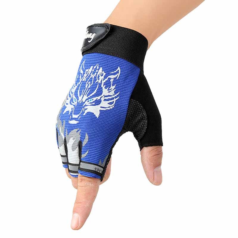 Hot Sale 1 Pair Unisex Kids Anti-slip Breathable Bike Bicycle Motorcycle Half Finger Gloves Outdoor Cycling Hand Protect Wear