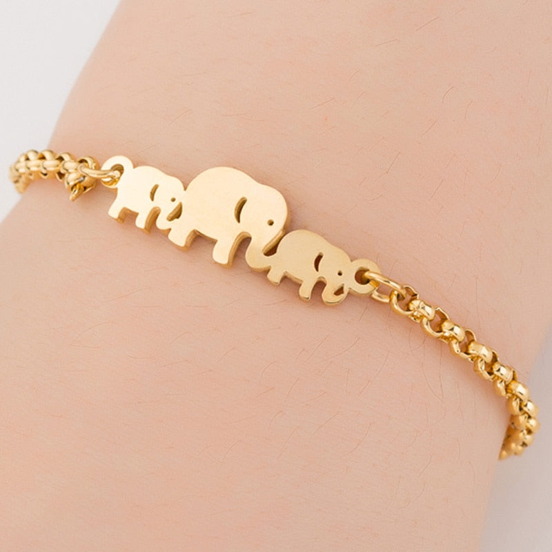 SMJEL Hot Stainless Steel Bracelet for Women Lovely Animal Butterfly Elephant Strand Bracelets Bangles Jewelry Accessories